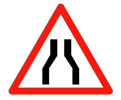 خطر طريق ضيقة من الجهتين بجوج