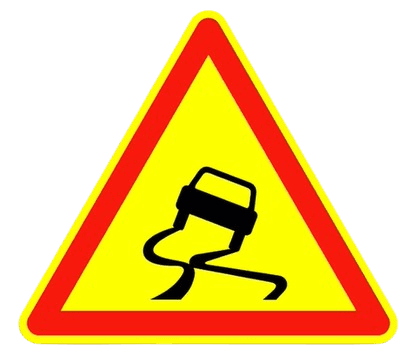 خطر مؤقت لطريق كتزلق