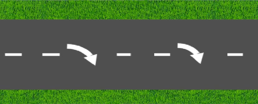 خط متقطع بأسهم الانحياز