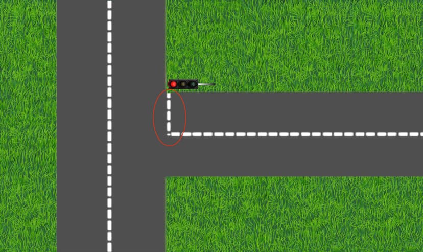 خط متقطع عرضي 'خط أضواء السير'