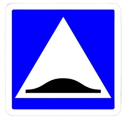 إعلان على وجود مخفض للسرعة