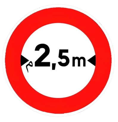 ولوج ممنوع على المركبات التي يزيد عرضها مع الحمولة عن العدد المشار إليه