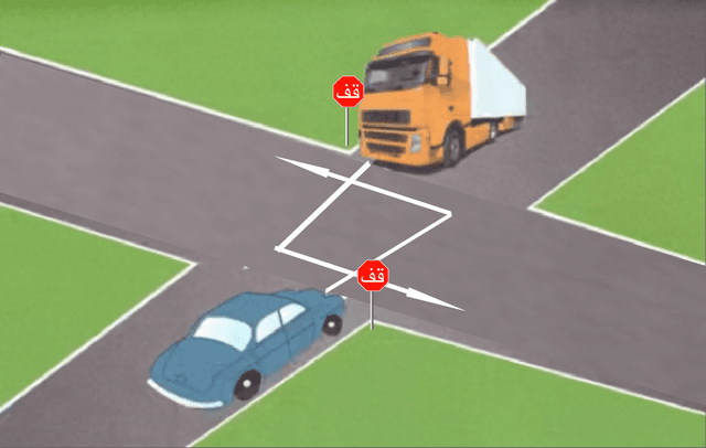 علامة قف من الجهتين