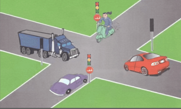 الأضواء الثلاثية وعلامة قف