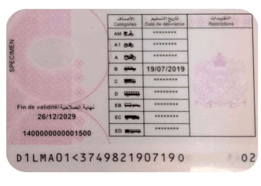 رخصة السياقة - الصفحة الأولى